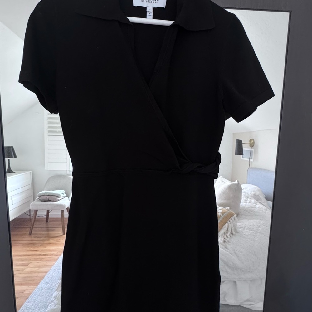 Derek Lam Black Mini Wrap Dress